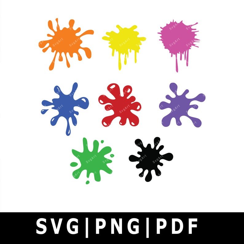 Paint Splatter SVG PNG PDF Cricut Cricut Svg Silhouette Svg Paint