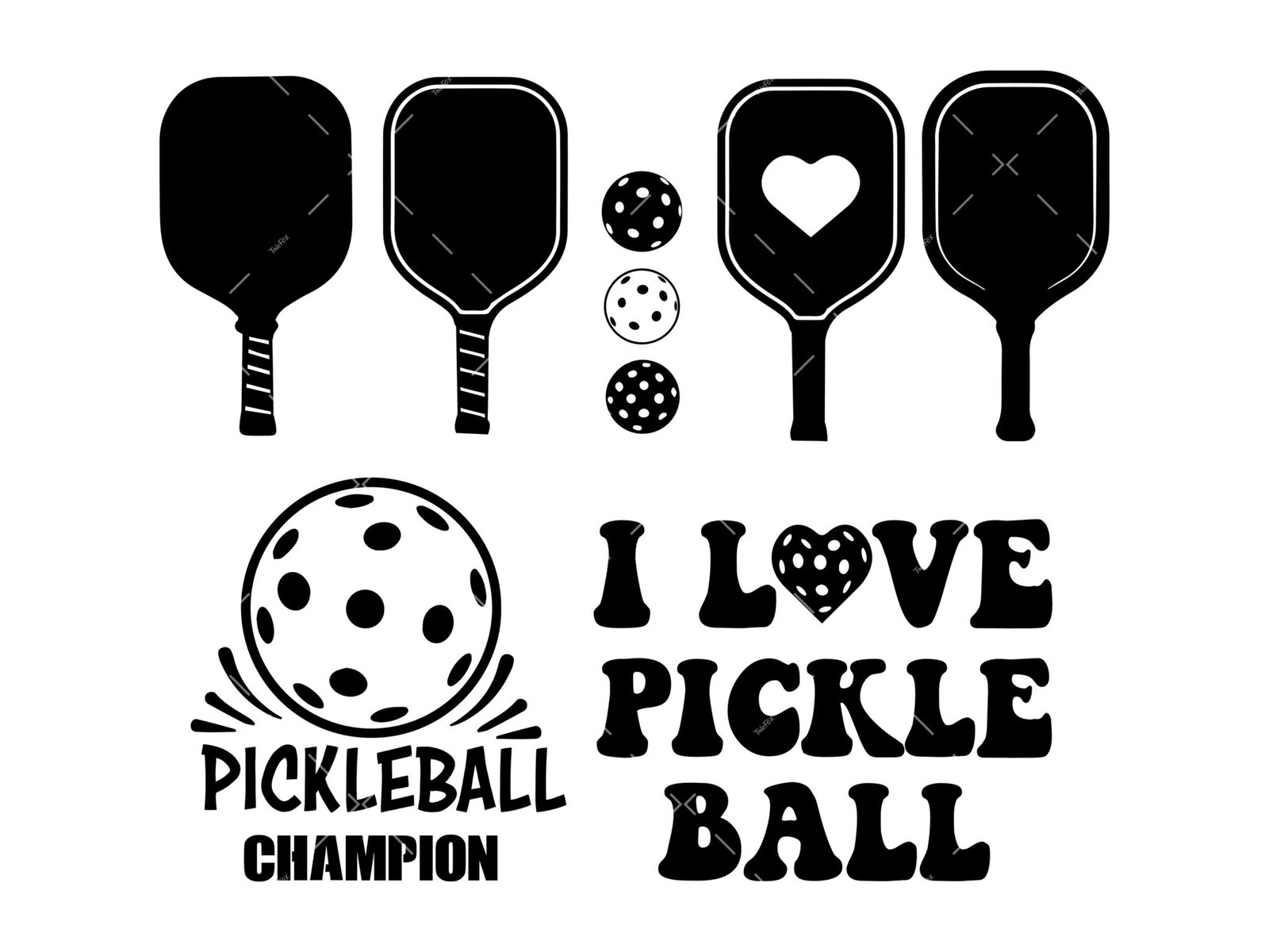 Pickleball SVG Bundle PNG PDF Pickleball Cricut Files