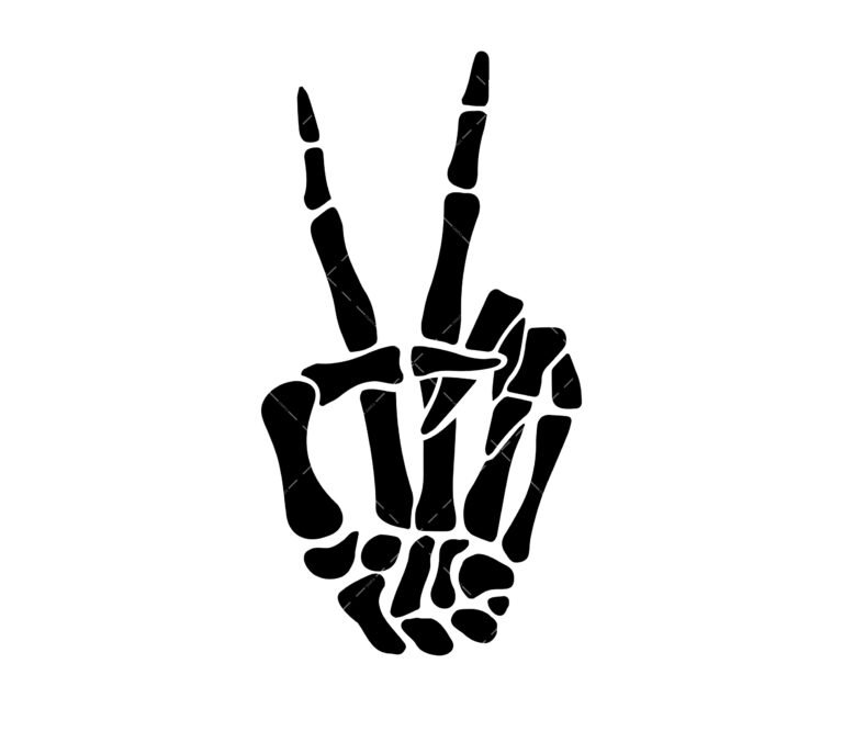 Skeleton Peace Sign SVG PNG PDF Skeleton Peace Hand SVG