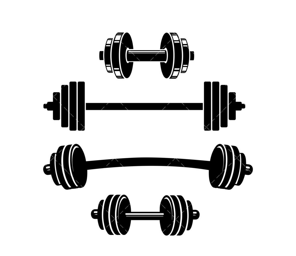 Gym Equipment Svg Png Pdf Barbells Svg Dumbbell Svg