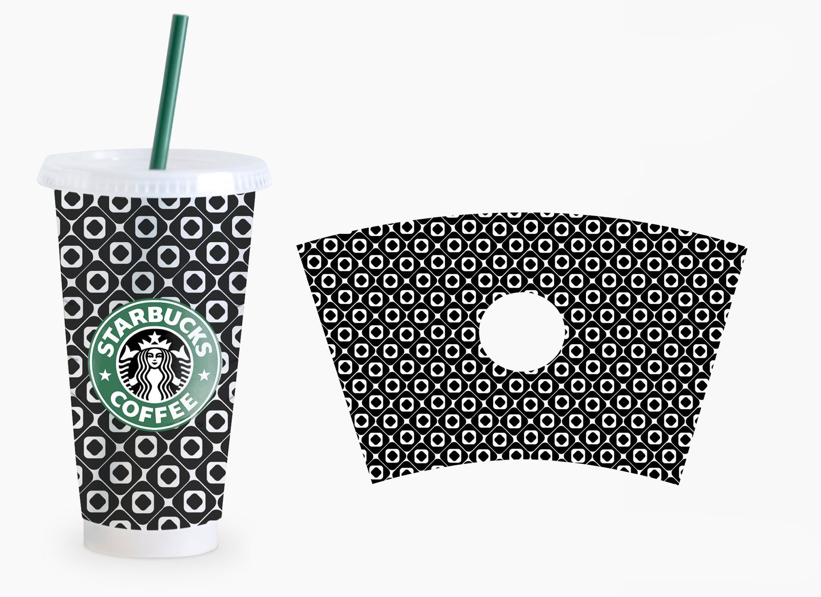 Abstract Pattern Starbucks Cup Svg – Starbucks Cold Cup Wrap SVG, Full Wrap  For Personalized Starbucks Cups, Cricut Cut Files