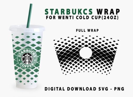 Abstract Pattern Starbucks Cup Svg
