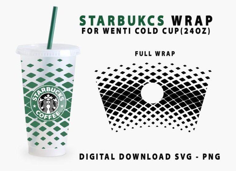 Abstract Pattern Starbucks Cup Svg – Starbucks Cold Cup Wrap SVG, Full