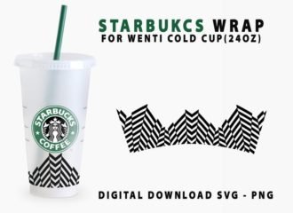 Abstract Pattern Starbucks Cup Svg