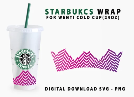 Abstract Pattern Starbucks Cup Svg