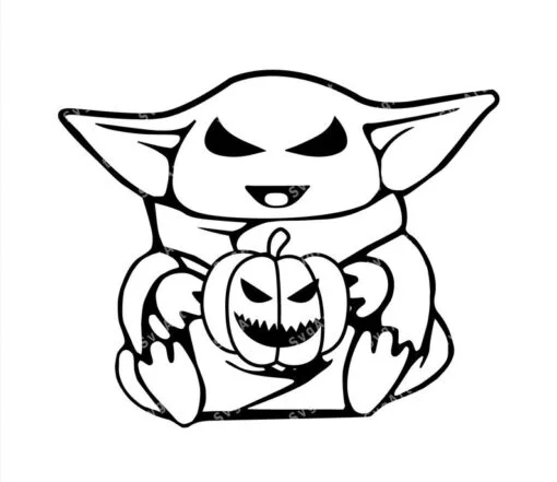 Baby Yoda Halloween SVG