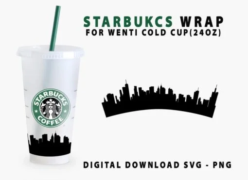 City Starbucks Cup Svg