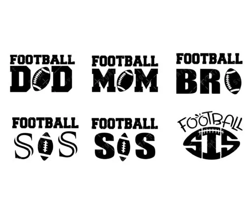 Football Mom, Football Dad, Football Sis SVG
