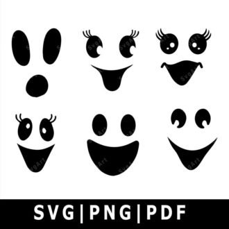 Ghost Face SVG Bundle, PNG, PDF, Halloween Svg, Ghost Svg, Face Svg ...