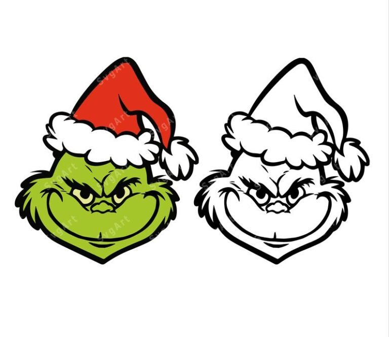 Grinch Face Svg, Png, Pdf, Grinch Face Image, Christmas Cut File B7A