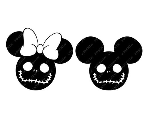 Halloween Face Mickey & Minnie SVG