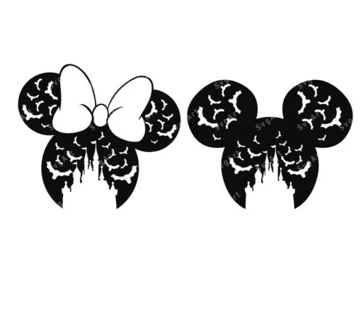 Halloween Mickey Minnie Castle SVG