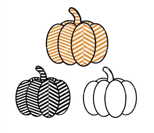 Halloween Pumpkin Line Art SVG