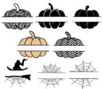 Halloween Pumpkin Split SVG