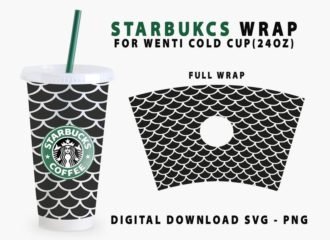 Mermaid Scales Starbucks Cup Svg
