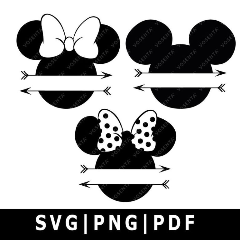 Mickey & Minnie Split SVG, PNG, PDF, Mickey Monogram, Cricut