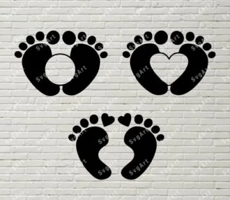 Monogram Baby Feet SVG,