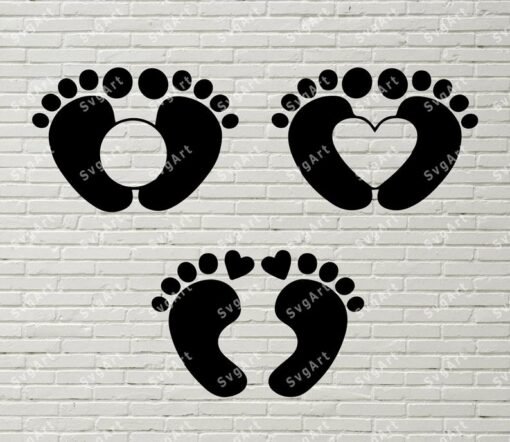 Monogram Baby Feet SVG,