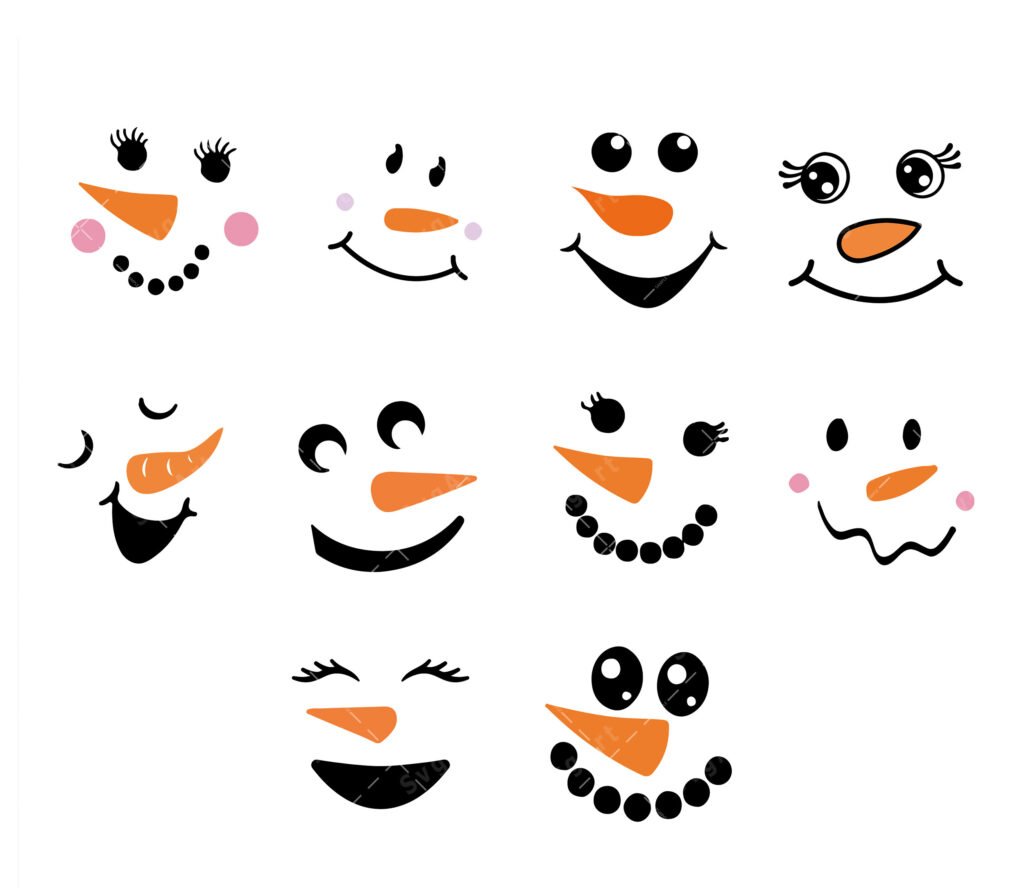 Snowman Face Svg, PNG, PDF, Christmas SVG, Snowman Face Png, Cute ...