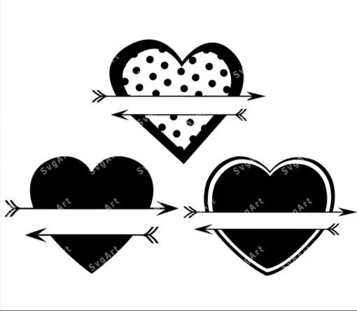 Split Heart SVG