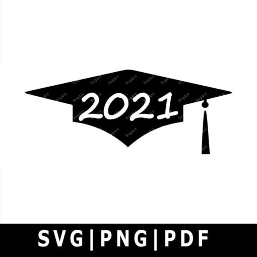 Download 2021 Graduation Cap SVG, PNG, PDF, Cricut, Silhouette ...