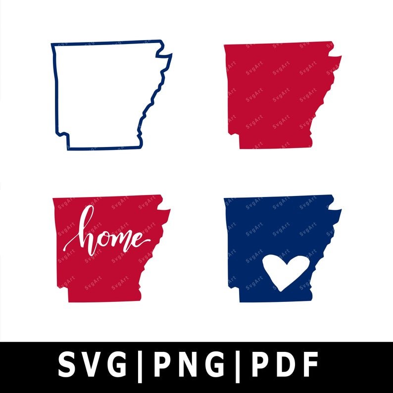 Arkansas State Outline SVG PNG PDF Cricut Cricut Svg Silhouette   Arkansas State Outline SVG 