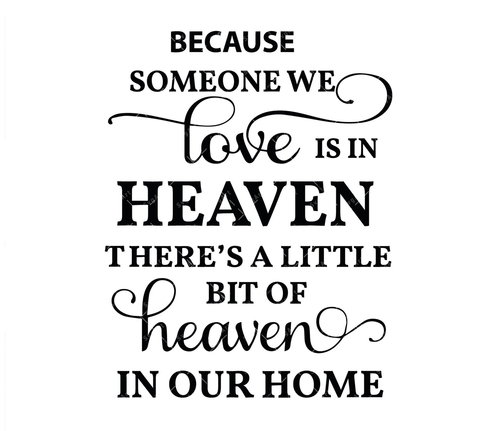 Someone of us. Because someone we Love is in Heaven there a bit of Heaven in our Home.