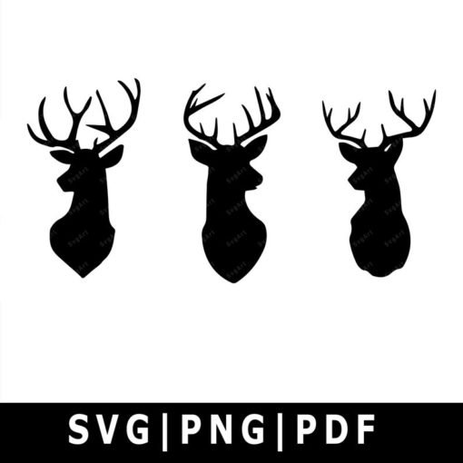 Deer Head SVG, PNG, PDF, Cricut, Silhouette, Cricut svg, Silhouette svg ...