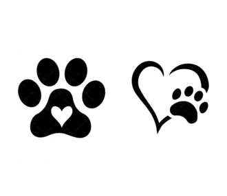 Dog paw heart SVG