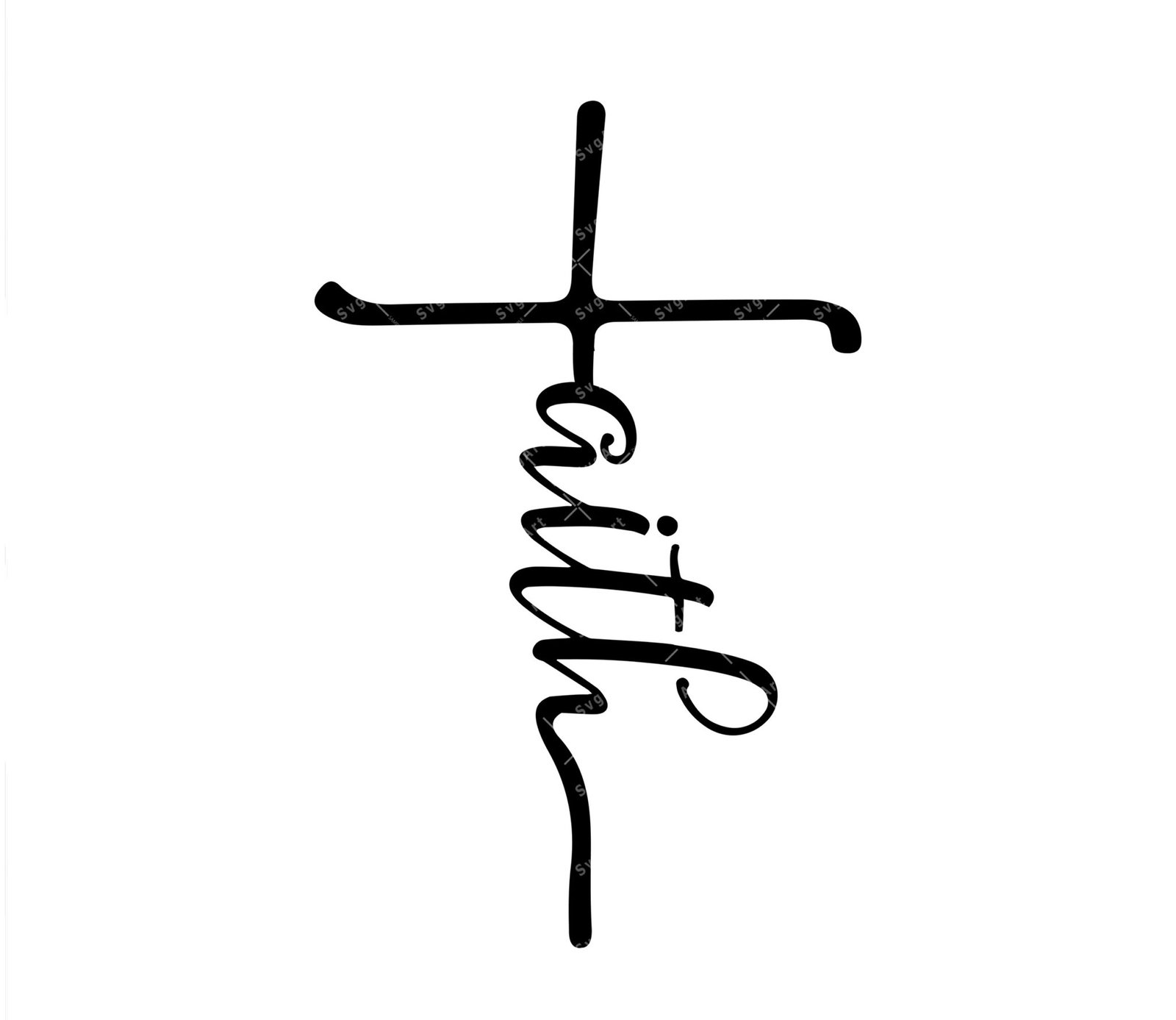 Faith Cross In Cursive Svg Png Pdf Religious Svg Cross Svg Church Svg Cross Svg Faith Svg 8958