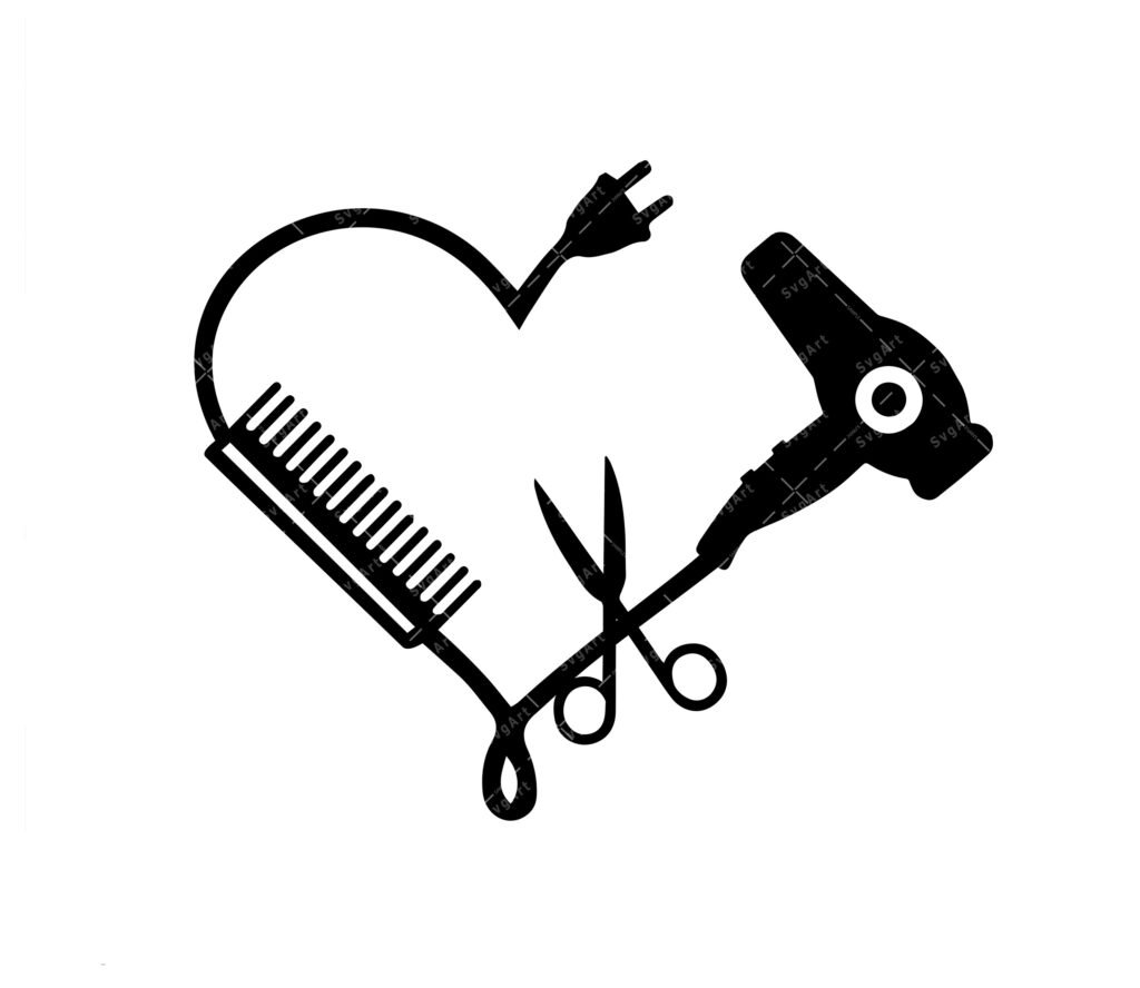 Hair Dresser Heart made of tools SVG, PNG, PDF, Hairdresser Heart svg ...