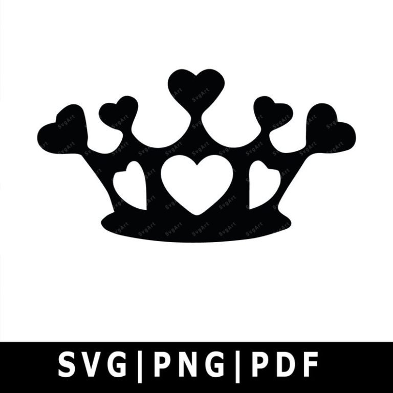 Heart Crown svg, PNG, PDF, Cricut, Silhouette, Cricut svg, Silhouette ...
