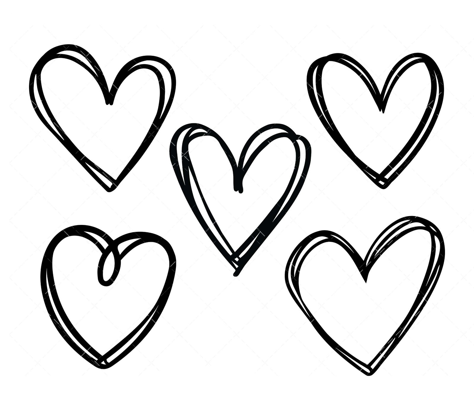 Heart Bundle SVG, Sketch Heart SVG, PNG, PDF, Simple Hearts Svg, Valentine  day svg,Doodle Heart svg