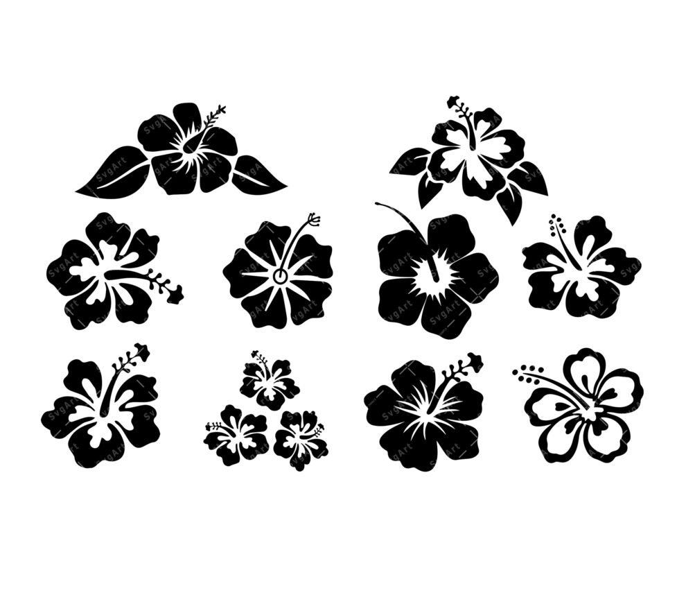 Hibiscus SVG Bundle, PNG, PDF, Hibiscus Flower Svg, Hawaiian Flower Svg ...