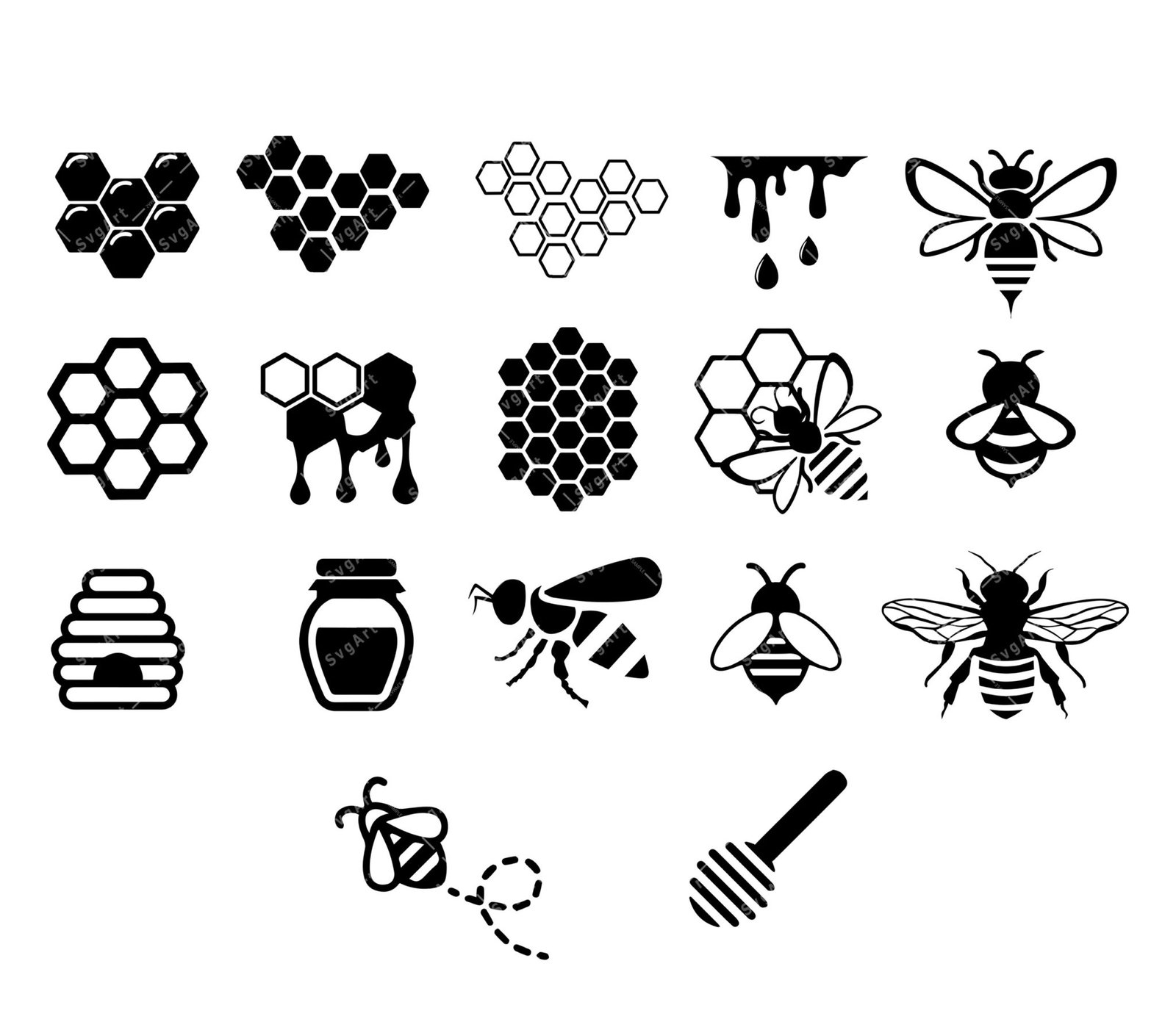 Honeycomb SVG, PNG, PDF, Honey Bee svg, Hexagon svg, Honey Clipart