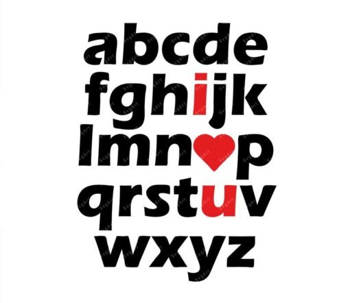 I Love You Alphabet Svg