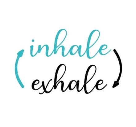 Inhale Exhale SVG, PNG, PDF, DXF, Yoga dxf, Breathing Air Sky Words