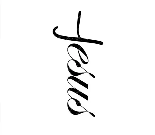 Jesus Cross in cursive SVG