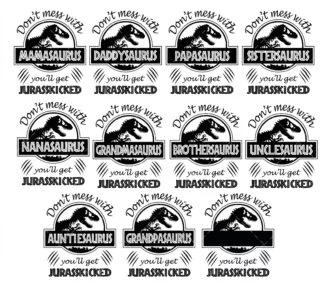 Jurasskicked Family Bundle SVG