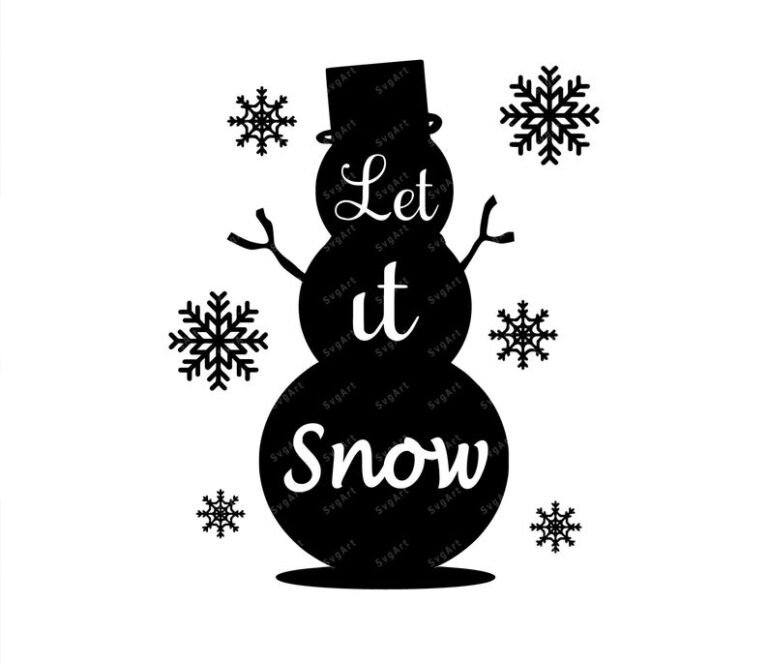 Let it snow SVG, PNG, PDF, Snowman svg, Christmas Cut Files,Merry ...