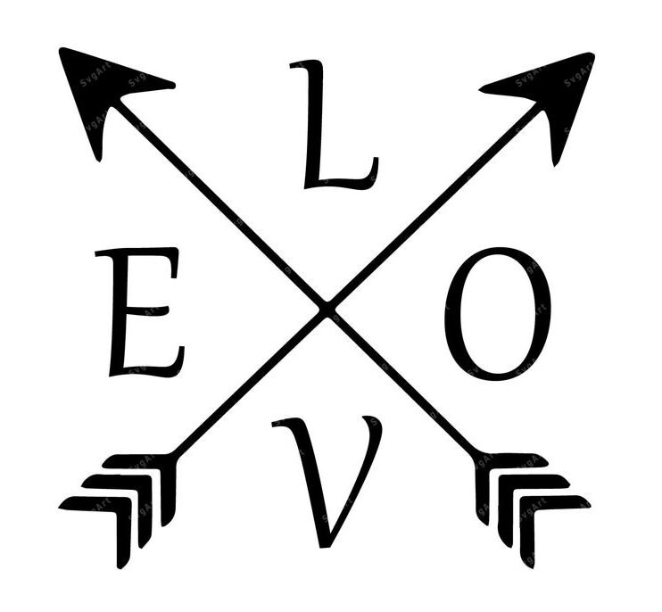 Love Svg Arrow love svg Cross arrow svg tshirt love design 