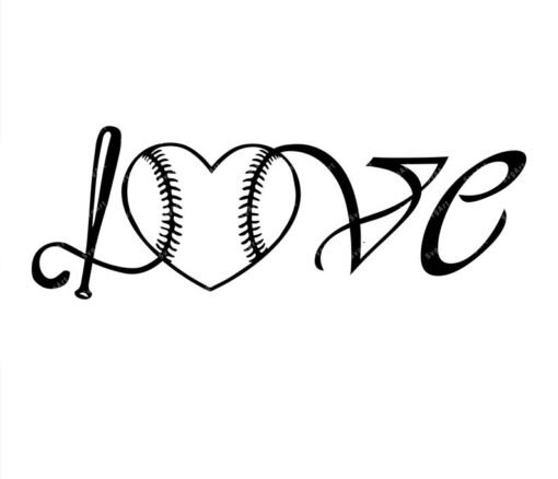 Love Baseball Svg