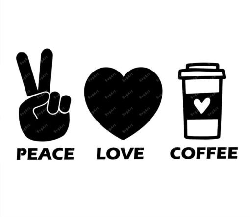 Peace Love Coffee SVG