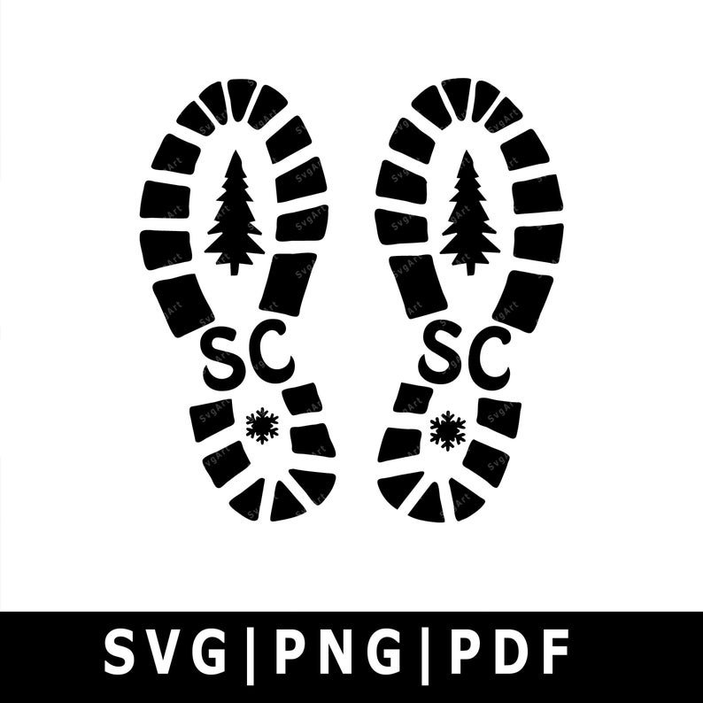 Santa Foot Print SVG, PNG, PDF, Cricut, Silhouette, Cricut svg