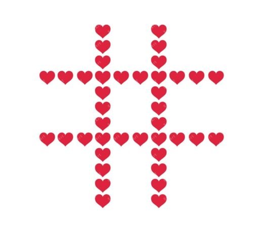 Tic Tac Toe Heart Svg