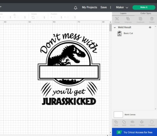 jurasskicked blank tamplate cricut file