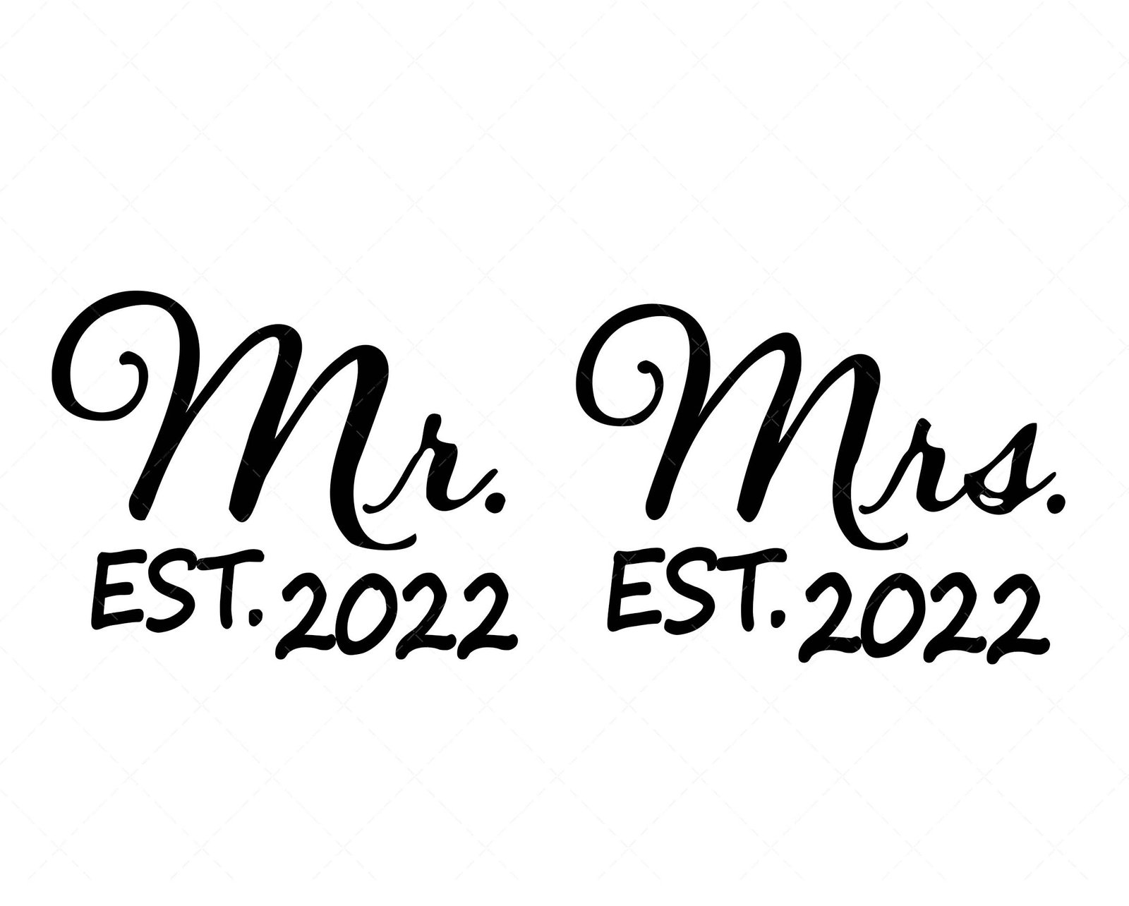 Mr and Mrs Est 2022 SVG, PNG, PDF, bride and groom svg, Wedding svg ...