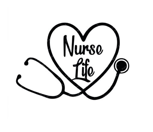 nurse life heart svg