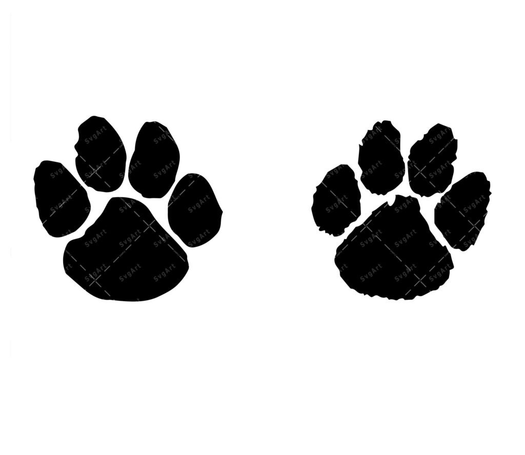 Tiger Paw Print Leopard Mascot SVG Dxf Png Jpg 