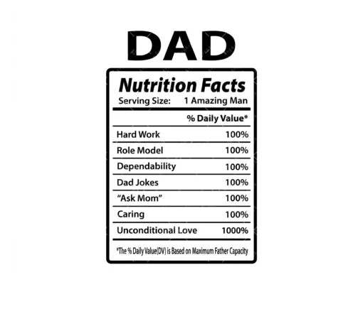 Dad Nutritional Facts Svg
